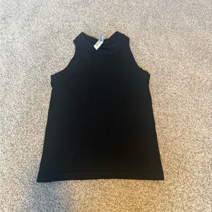 Athleta Black Ribbed Tank Top. Renew Seamless Racerback Momentum.